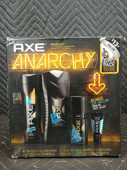 Axe Mens Anarchy Battlefield 4 Cooling Face Wash, Shampoo, Body Wash, Body Spray