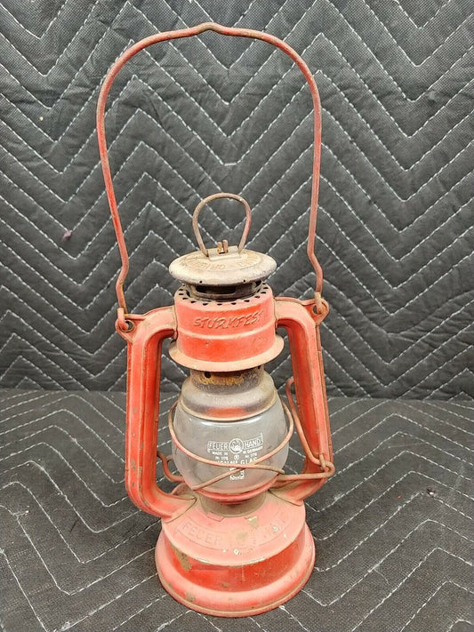 Vintage Red Feur Hand Sturmfest Original Lantern 175 W. Germany Super Baby