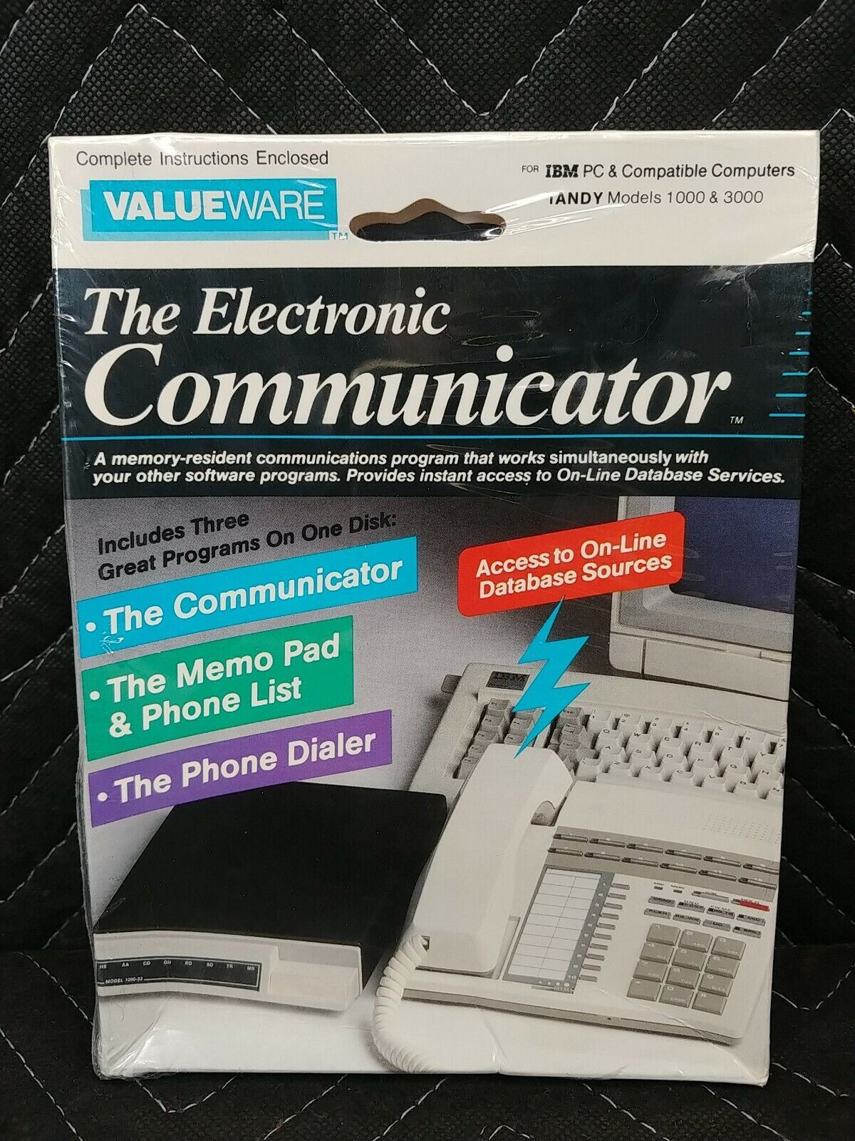 NOS Valuware The Electronic Communicator for IBM PC, Tandy Models 1000 & 3000
