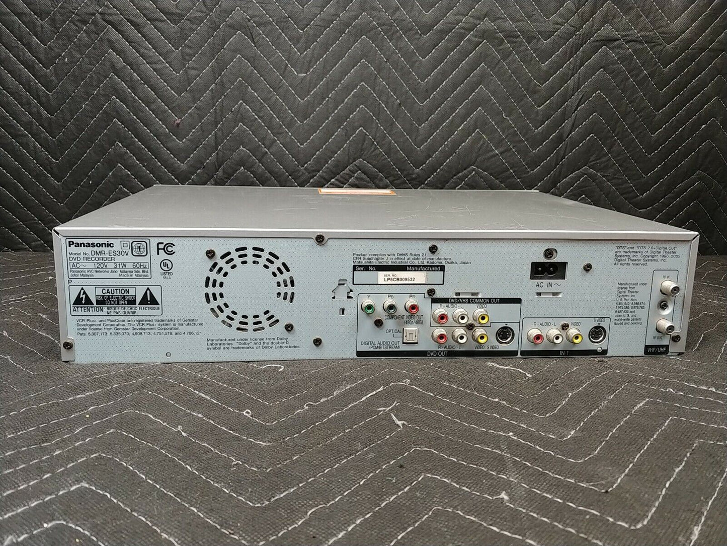Panasonic DMR-ES30V DVD Recorder VCR Combo Copy VHS to DVD NO Remote TESTED