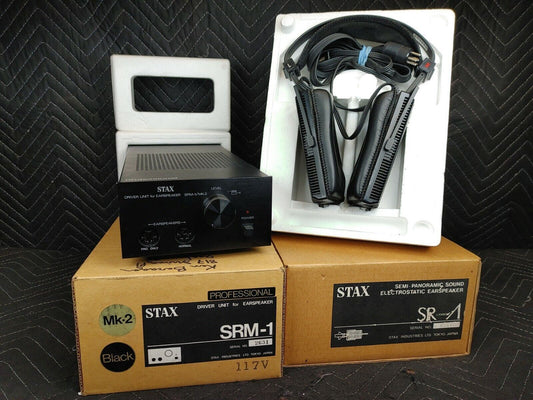 Stax SR Lambda Electrostatic Earspeakers w/ SRM1 MKII Amplifier & Original Boxes