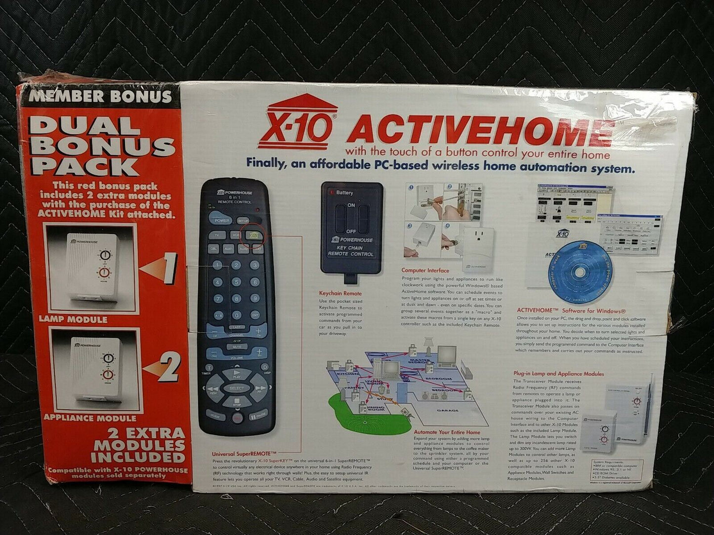 NOS - X-10 ActiveHome PC Based Home Automation System DUAL BONUS PACK - UNOPENED