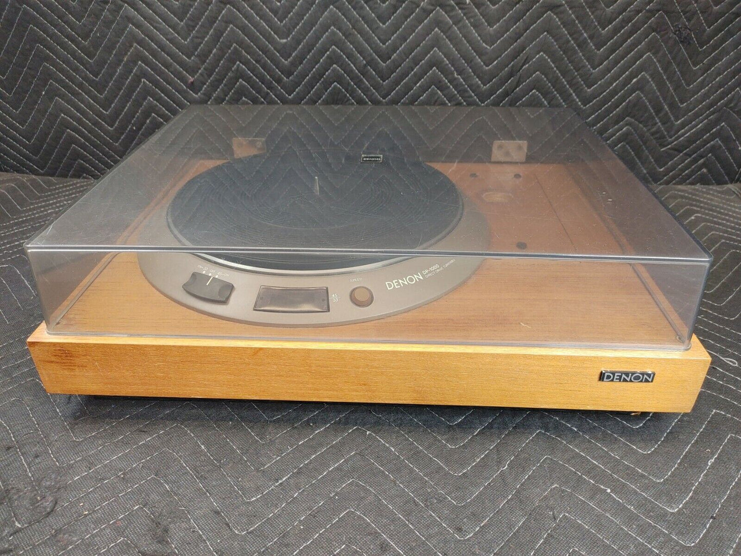 Denon DP-1000 Turntable in DP-1500 Base w/ Dust Cover