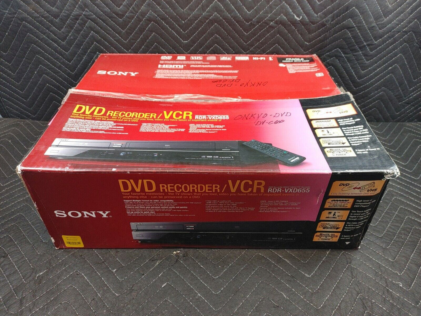 Sony RDR-VXD655 | DVD VCR VHS Player Recorder Dub Transfer HDMI w/ Remote & Box