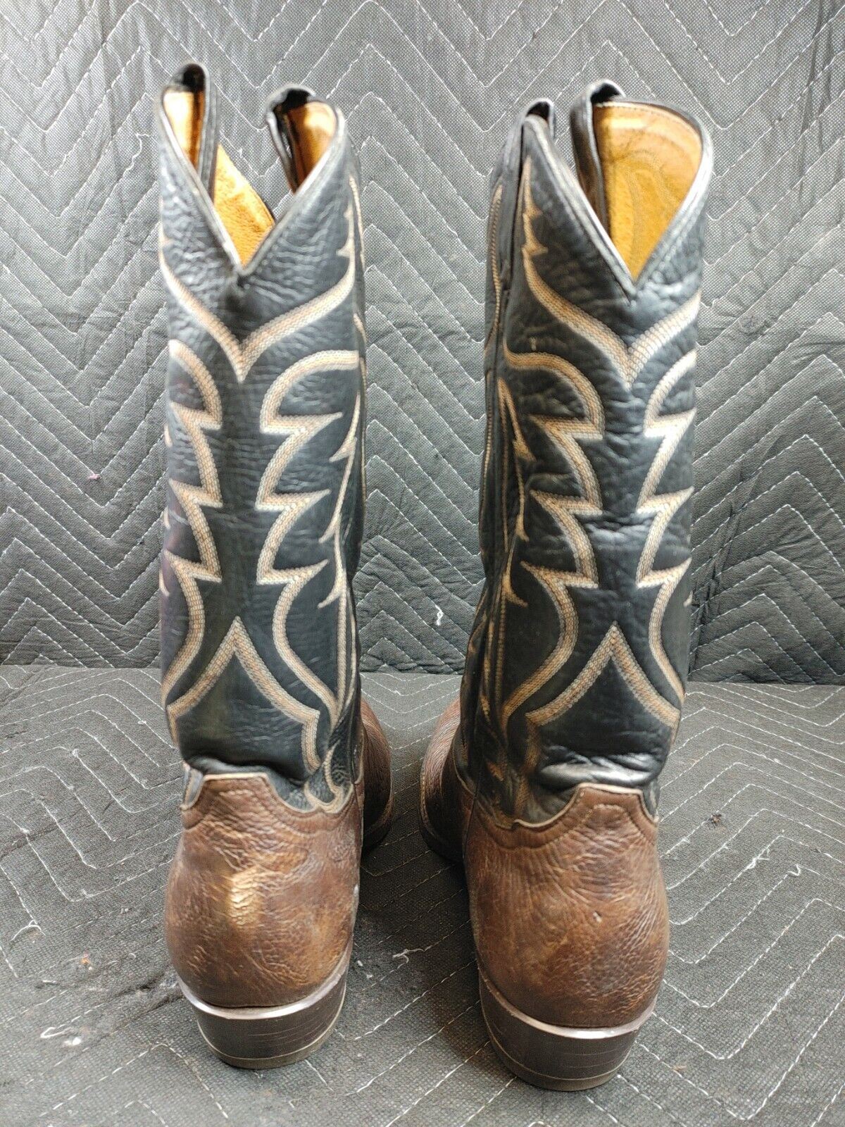 Tony Lama #6171 2-Tone Leather  Cowboy Western Pull On Men's Boots Size 8.5 EE