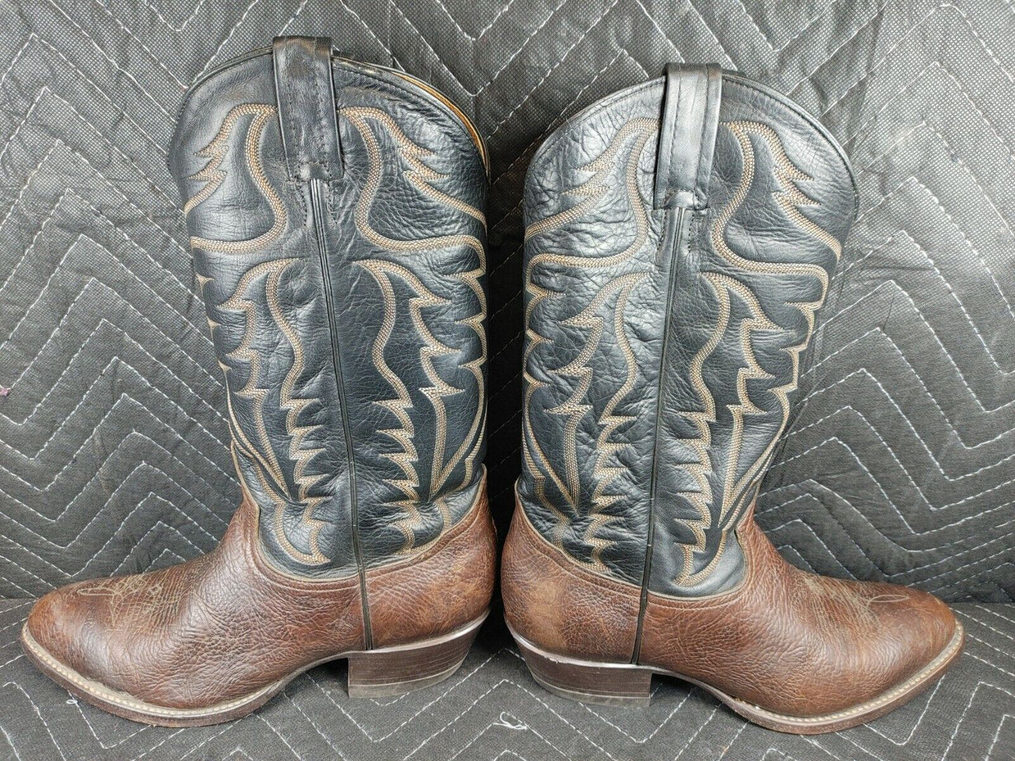 Tony Lama #6171 2-Tone Leather  Cowboy Western Pull On Men's Boots Size 8.5 EE