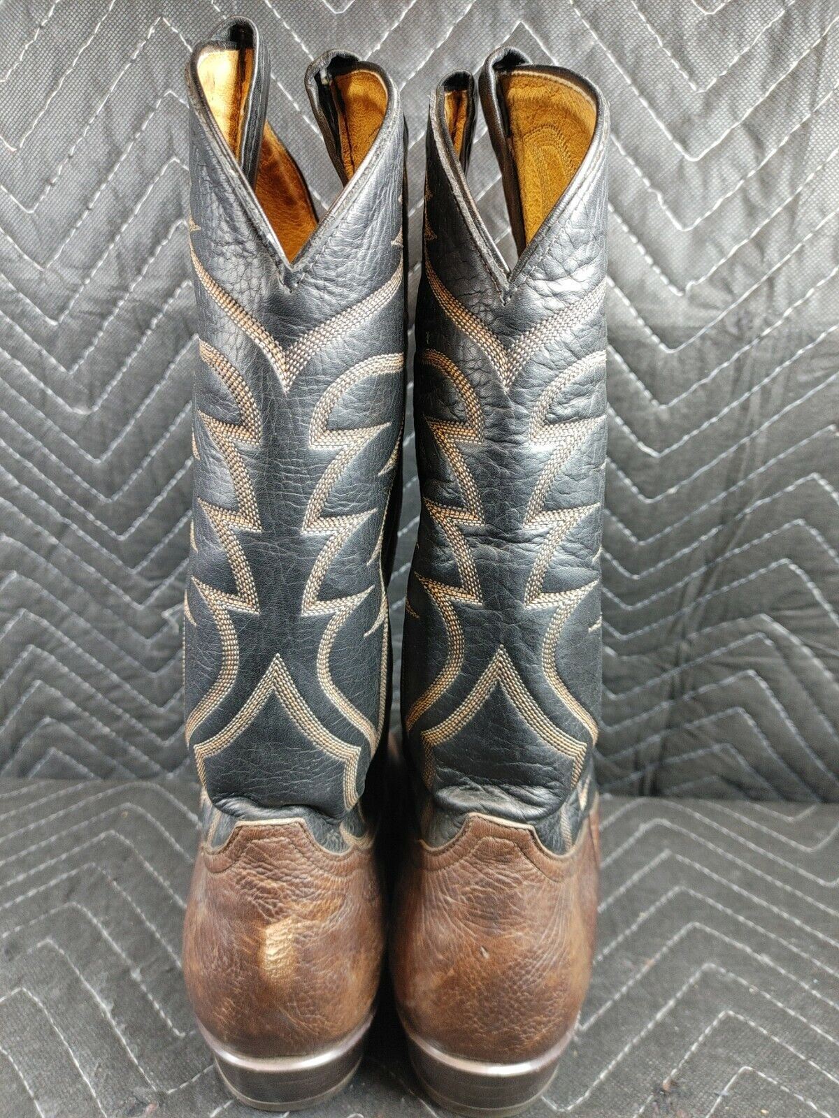 Tony Lama #6171 2-Tone Leather  Cowboy Western Pull On Men's Boots Size 8.5 EE