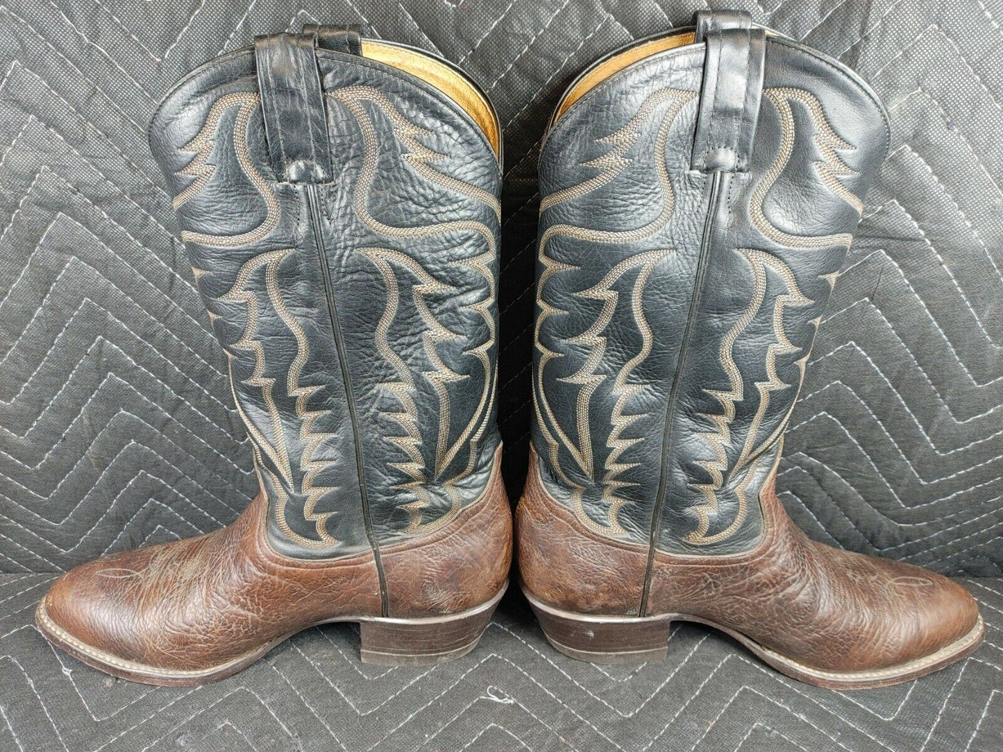 Tony Lama #6171 2-Tone Leather  Cowboy Western Pull On Men's Boots Size 8.5 EE