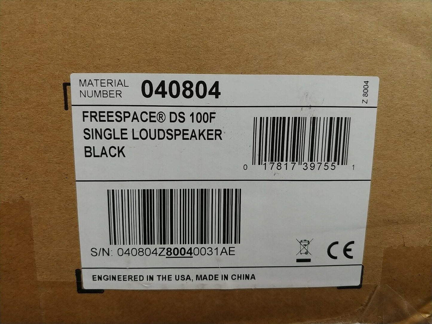 Bose Freespace DS 100F 2-way 100W Flush Mount Loudspeaker ~ BLACK ~
