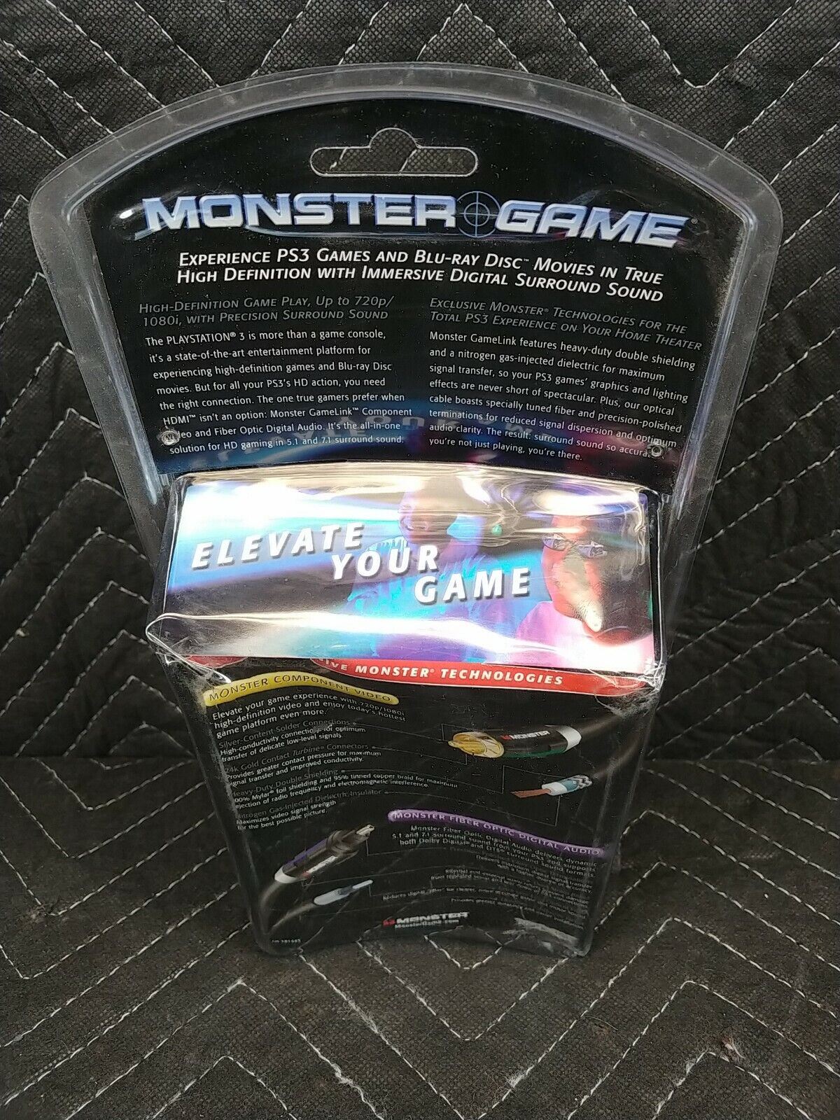 Monster Game PS3 Component Video Fiber Optic Audio 10ft Cable PS3/2