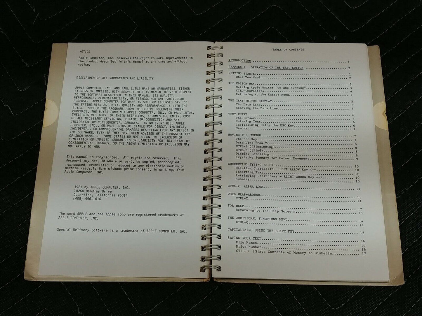 Apple Writer ][ Operating Manual - Paul Lutus and Liane Finstad