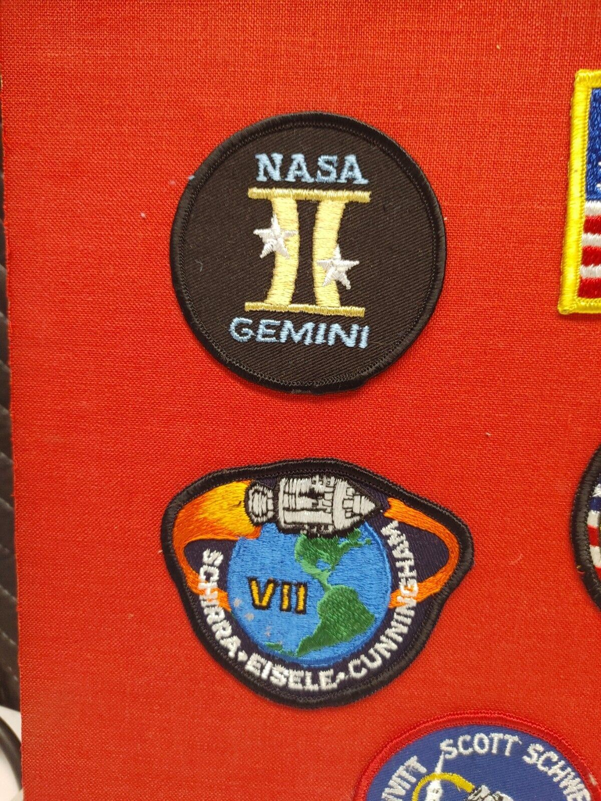 ORIGINAL VINTAGE NASA APOLLO LEM MOON PATCH COLLECTION MOUNTED IN 1973