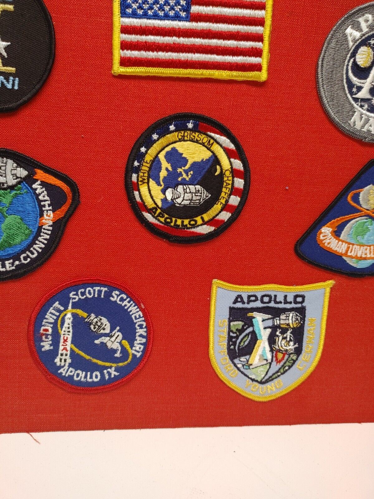 ORIGINAL VINTAGE NASA APOLLO LEM MOON PATCH COLLECTION MOUNTED IN 1973