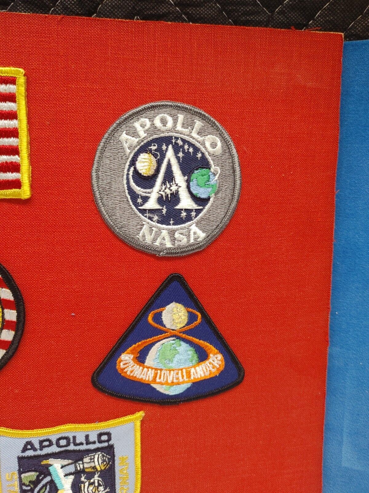 ORIGINAL VINTAGE NASA APOLLO LEM MOON PATCH COLLECTION MOUNTED IN 1973