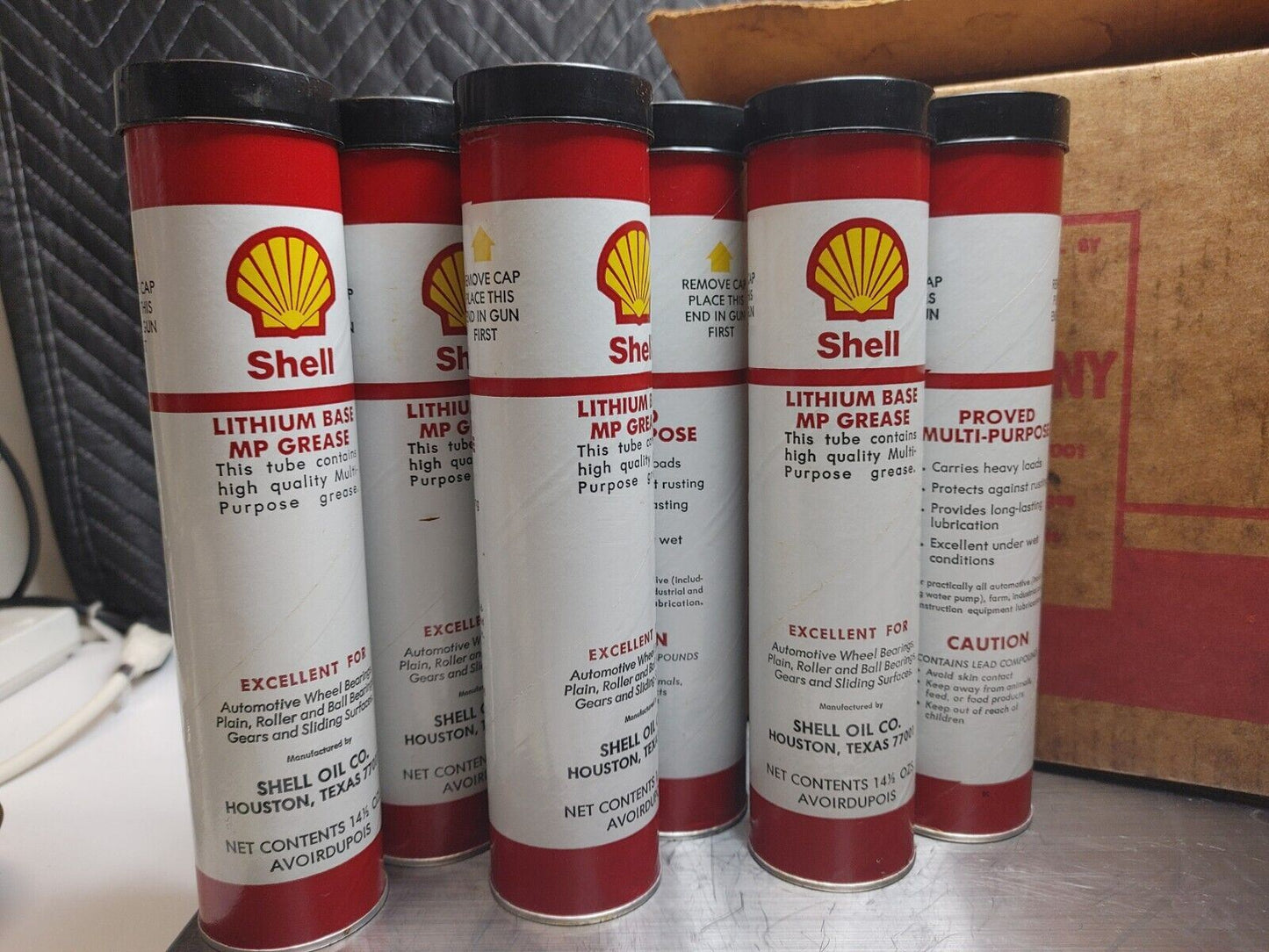 Lot of 6x Vintage Shell Lithium Base MP Grease 14.5 oz NEW NOS