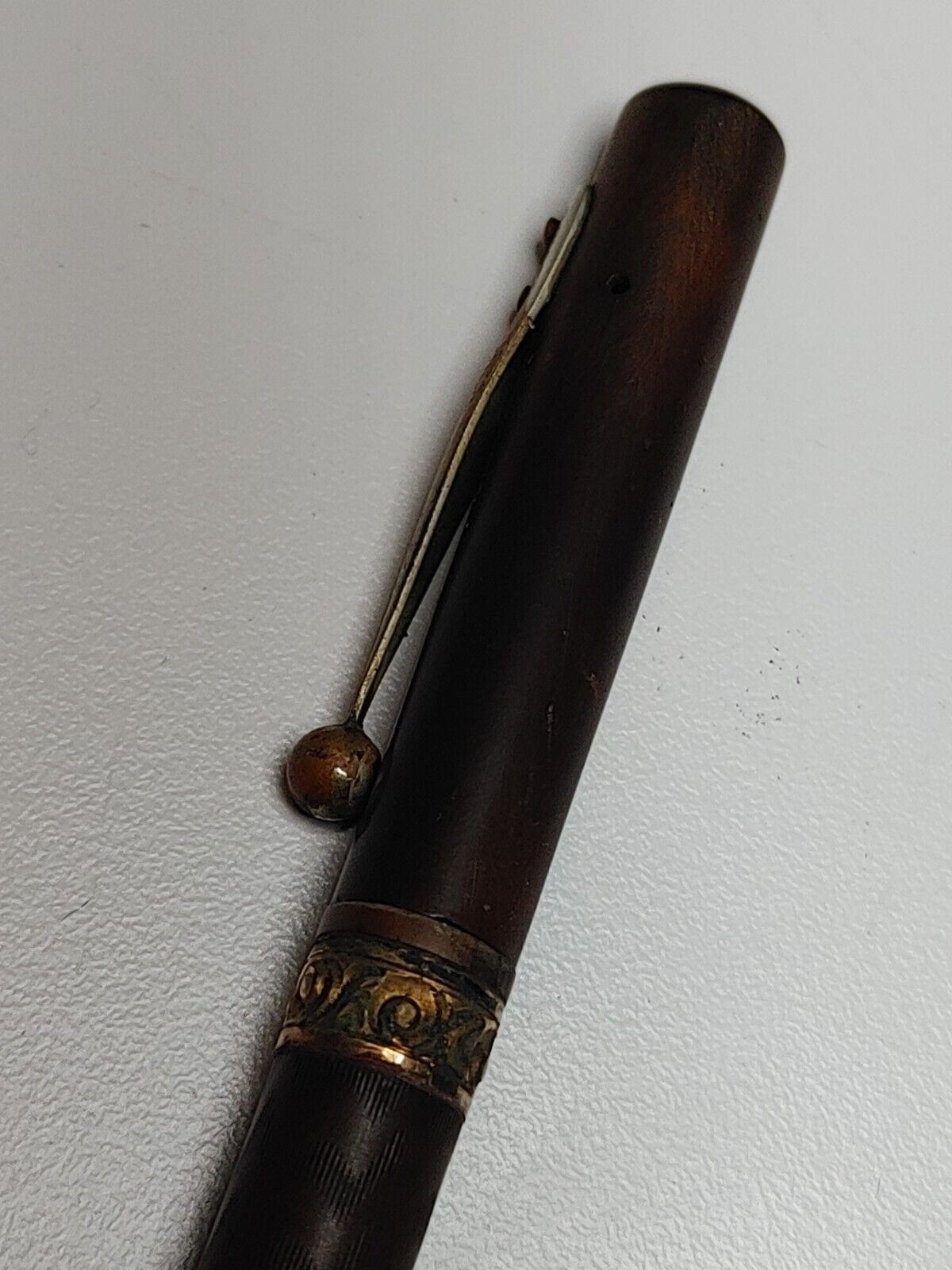 Antique Waterman Ideal Clip Cap Fountain Pen Brown Plastic, 1899 Patent Date