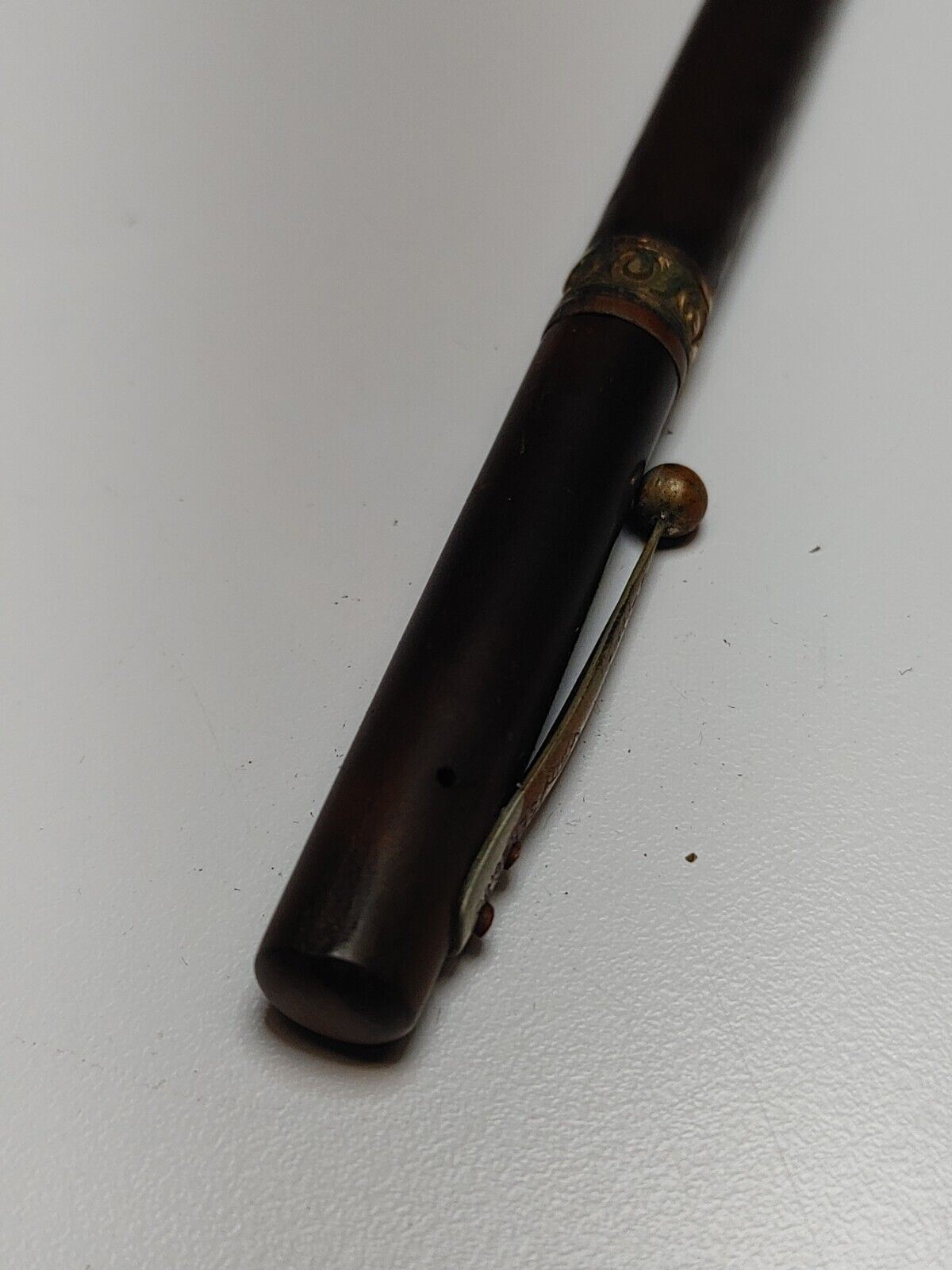 Antique Waterman Ideal Clip Cap Fountain Pen Brown Plastic, 1899 Patent Date