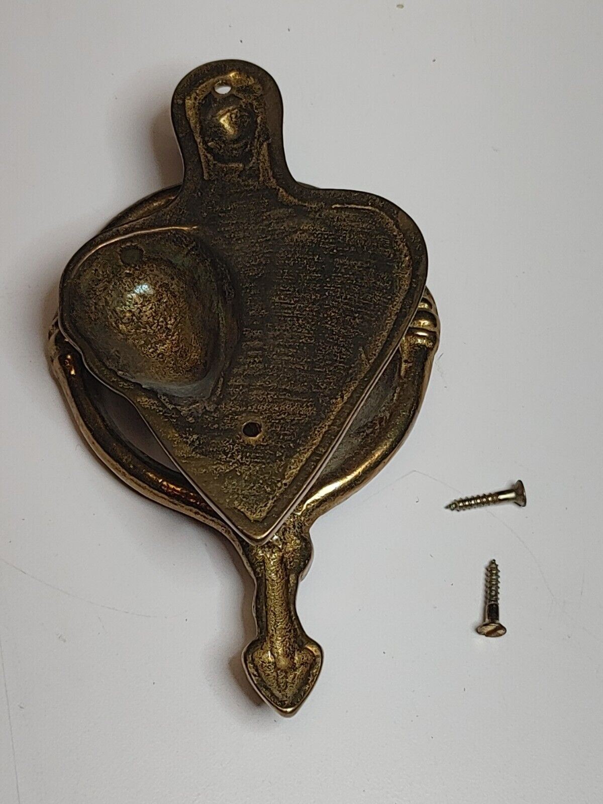 Vintage Solid Brass Unique Kissing Couple Lovers Door Knocker w/ screws