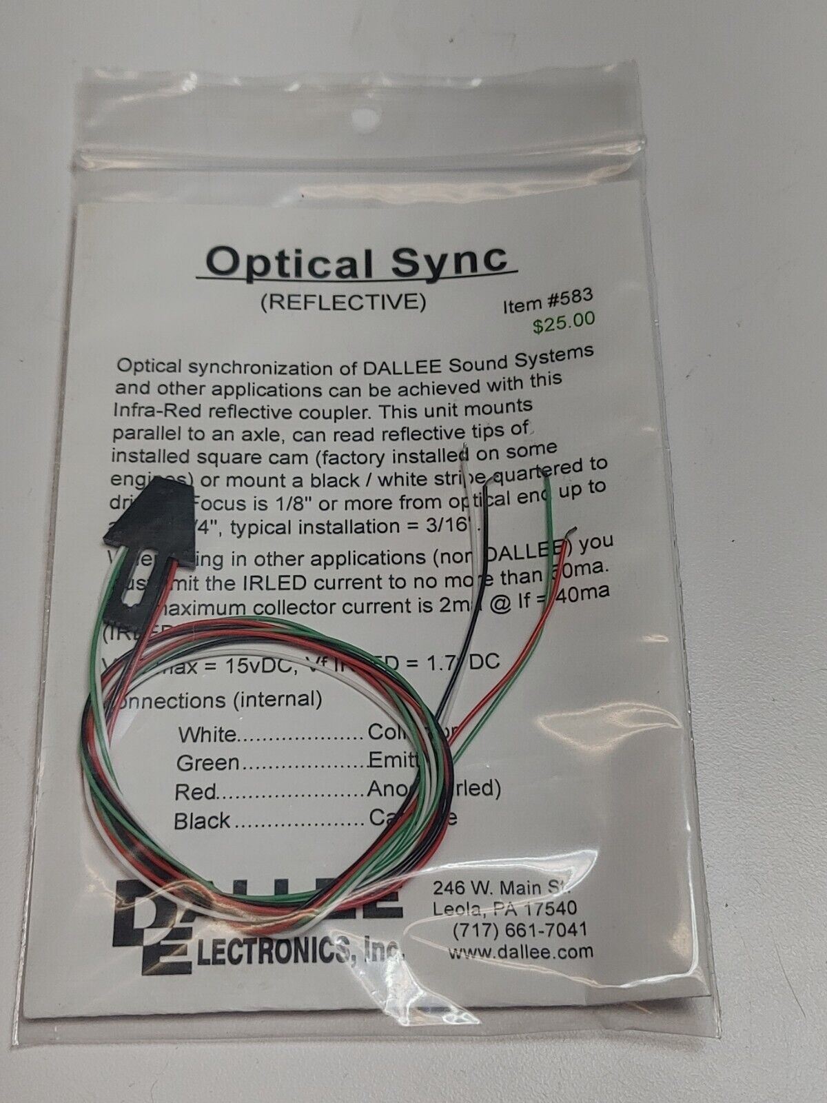 Dallee Electronics 583 Reflective Optical Coupler (Optical Sync)