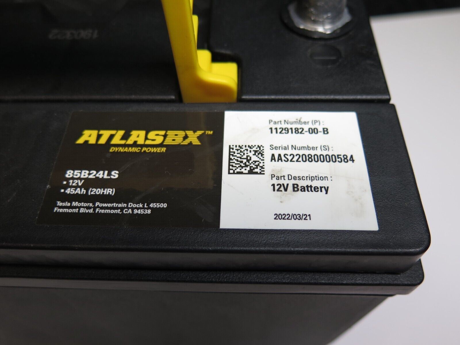 Tesla Model 3 - Model Y 12v Battery - P/N 1129182-00-B AtlasBX Atlas B ...