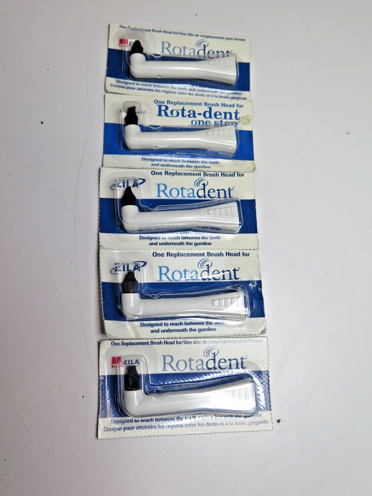 Lot of 5x Rotadent Classic Legacy Head Brush Replacement rotary toothbrush heads