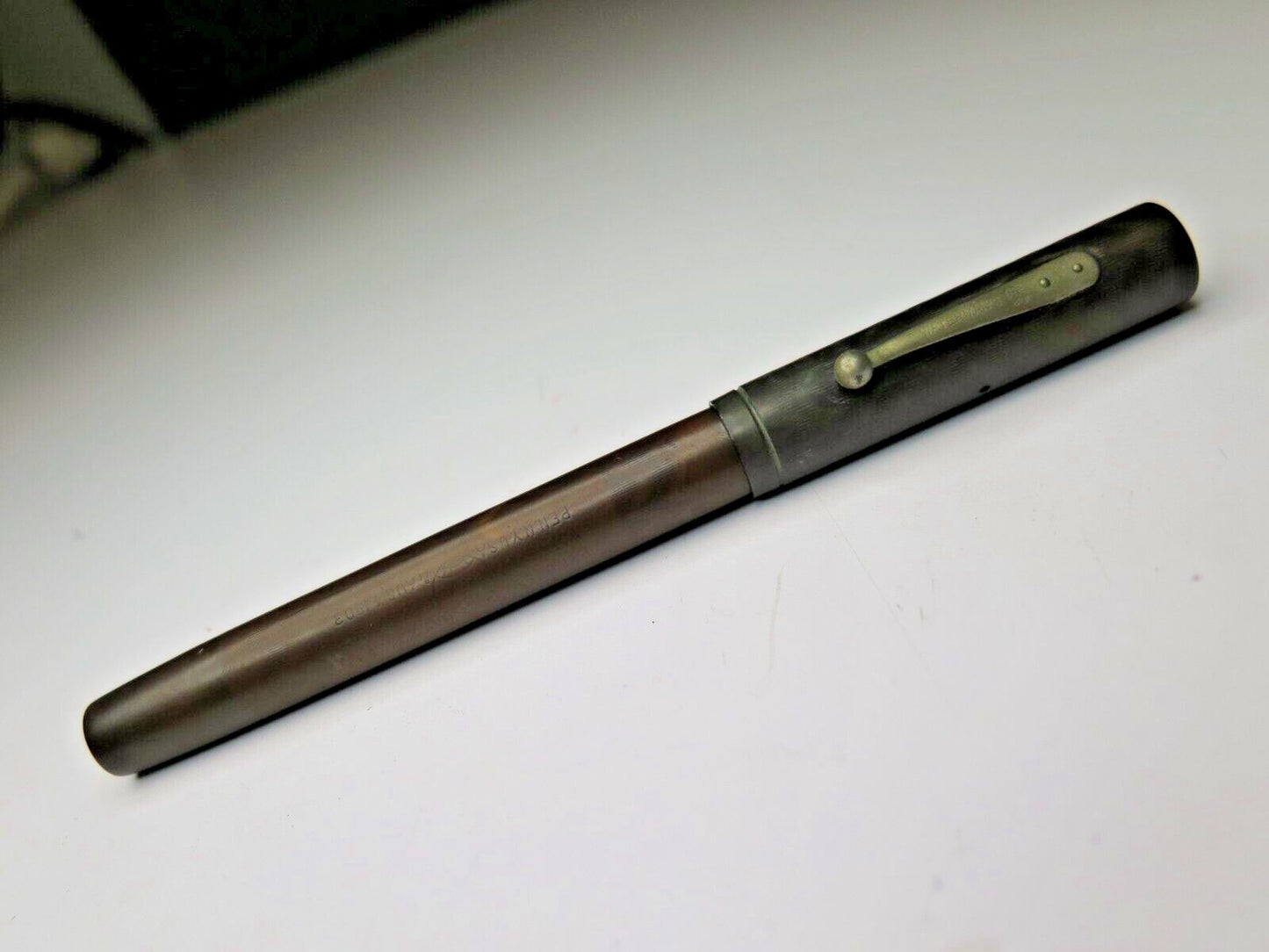 BEAUTIFUL VINTAGE BLACK CHASED HARD RUBBER WATERMAN'S NO. 54 FOUNTAIN PEN