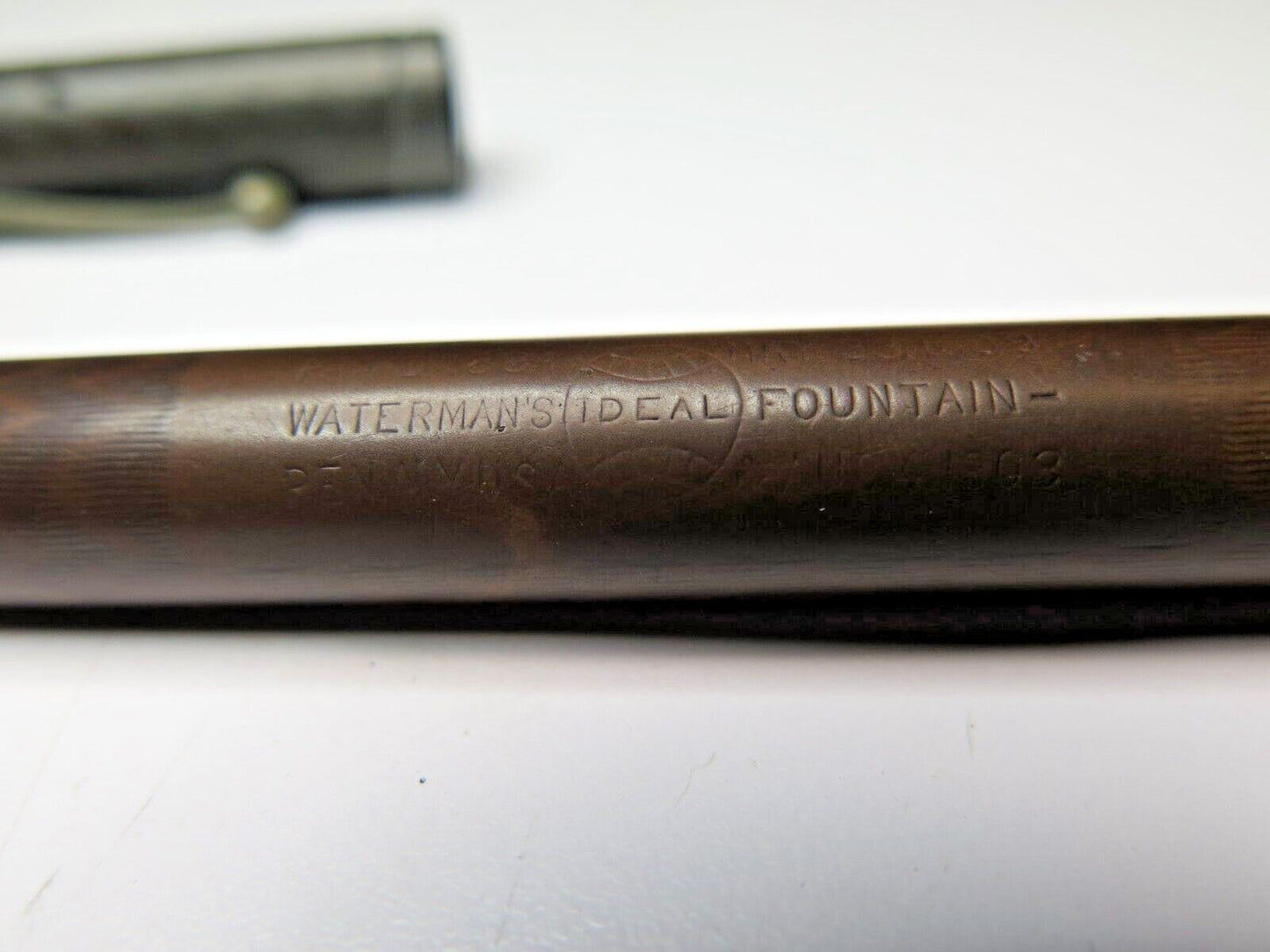 BEAUTIFUL VINTAGE BLACK CHASED HARD RUBBER WATERMAN'S NO. 54 FOUNTAIN PEN