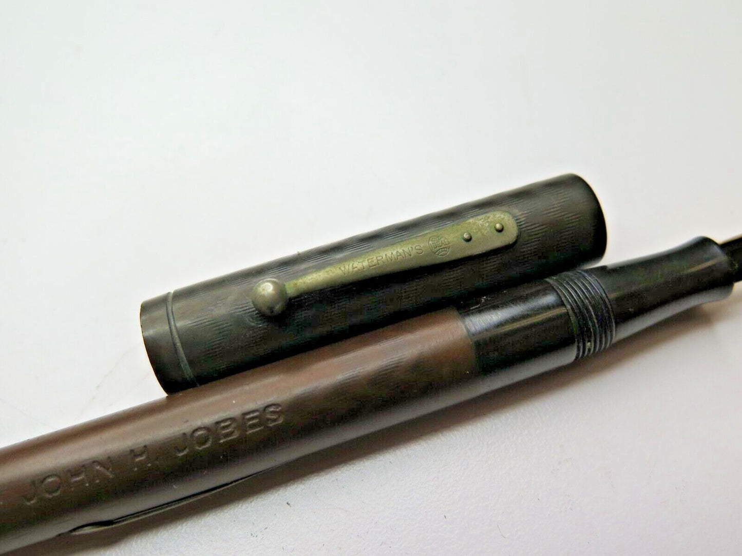 BEAUTIFUL VINTAGE BLACK CHASED HARD RUBBER WATERMAN'S NO. 54 FOUNTAIN PEN