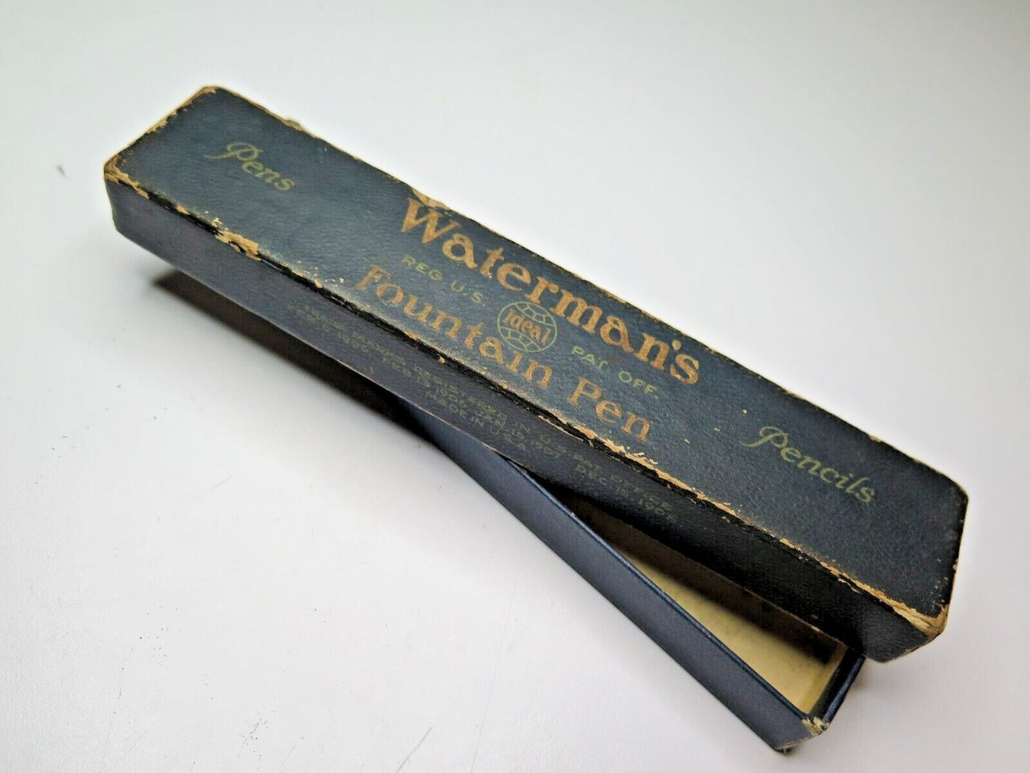 Antique Vintage WATERMAN PUMP PEN GOLD PEN Fountain Pen Box (Box Only)