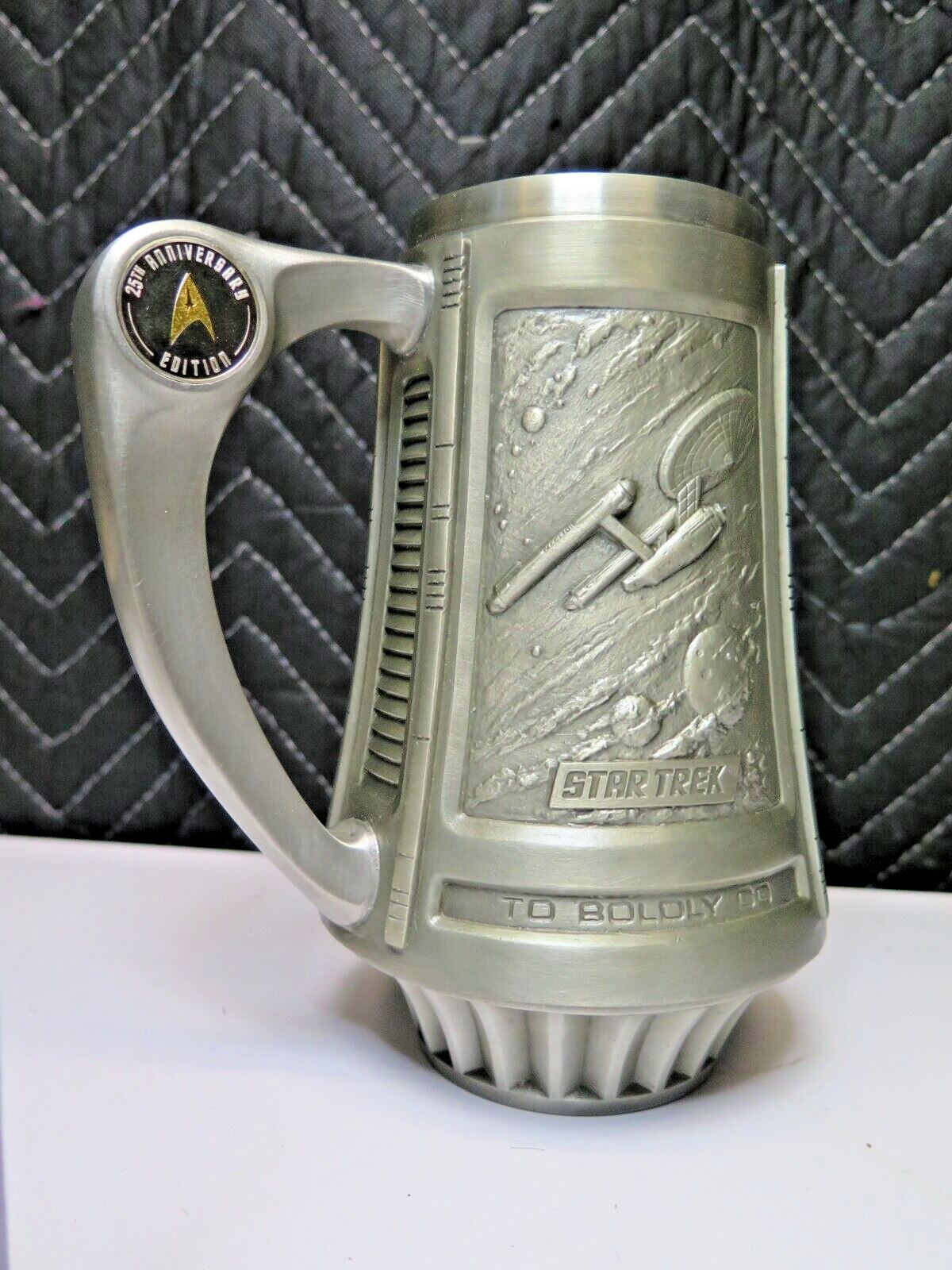 Star Trek 25th Anniversary Pewter Tankard Mug Stein Franklin Mint 1991 w/ COA