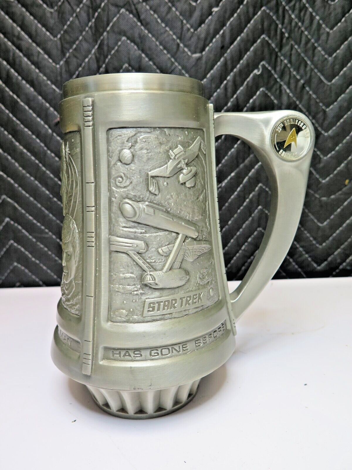 Star Trek 25th Anniversary Pewter Tankard Mug Stein Franklin Mint 1991 w/ COA