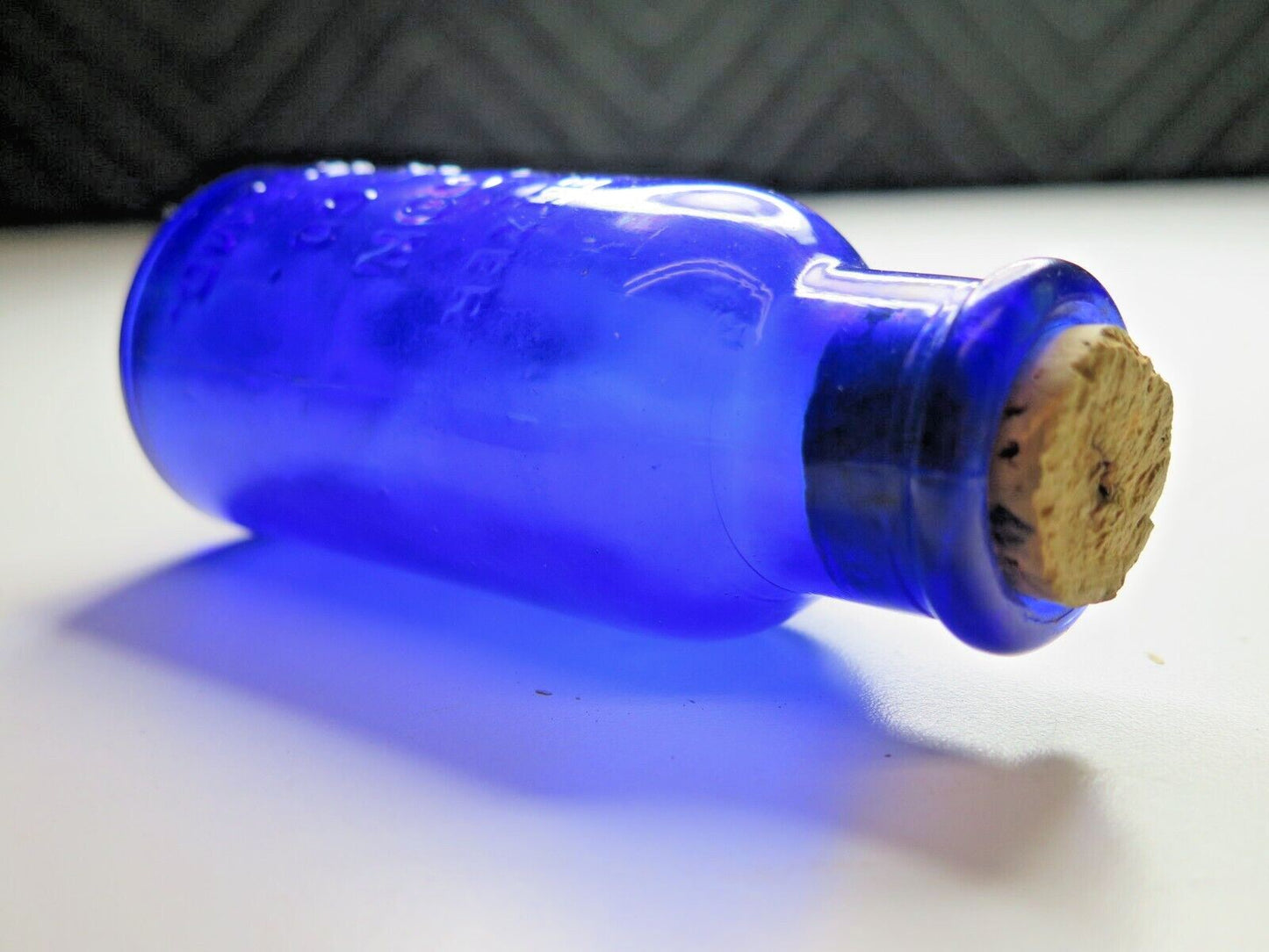 Cobalt BROMO SELTZER Emerson Bottle, Medium 4 inch, Blue Vintage Glass Medicinal