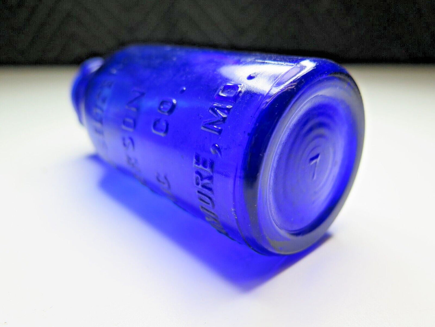 Cobalt BROMO SELTZER Emerson Bottle, Medium 5 inch, Blue Vintage Glass Medicinal