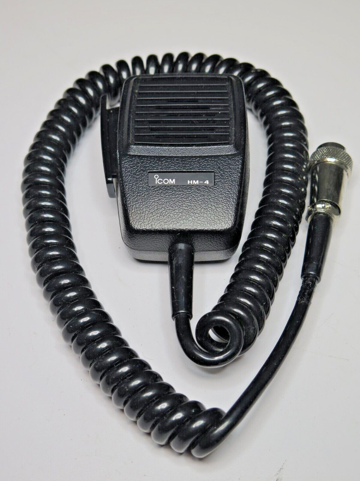 ICOM HM-4 Microphone w/ Coil Cable & 7 Pin Male Round Connector