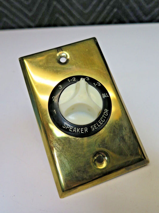 Vintage Audiotex Stereo Speaker Selector Wall Switch - Gold Tone Single Gang