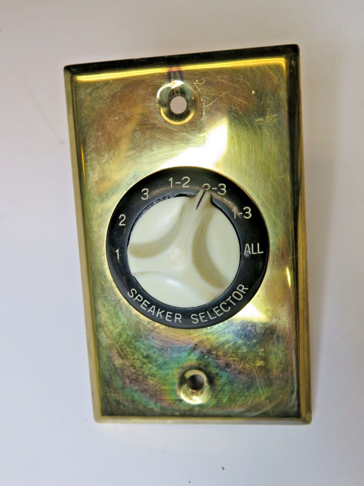 Vintage Audiotex Stereo Speaker Selector Wall Switch - Gold Tone Single Gang