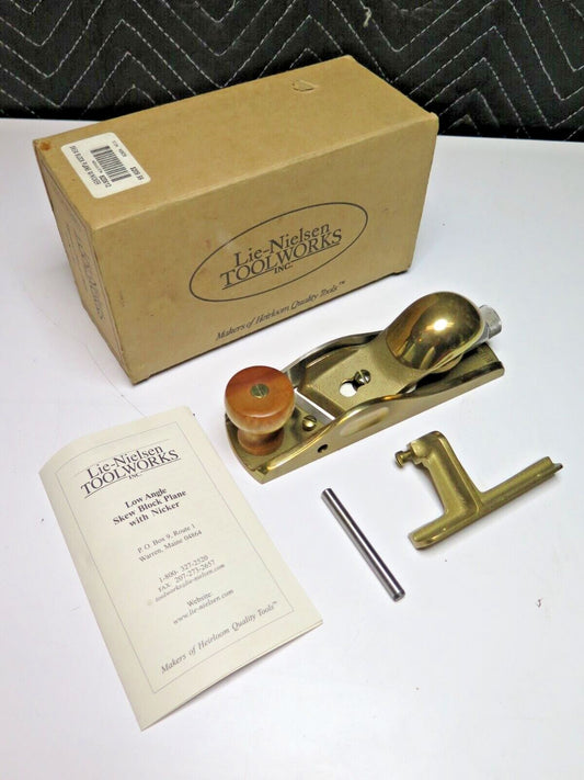 Lie-Nielsen No. 140 Bronze Skewed Block Plane Low Angle in Original Box w/ Paper