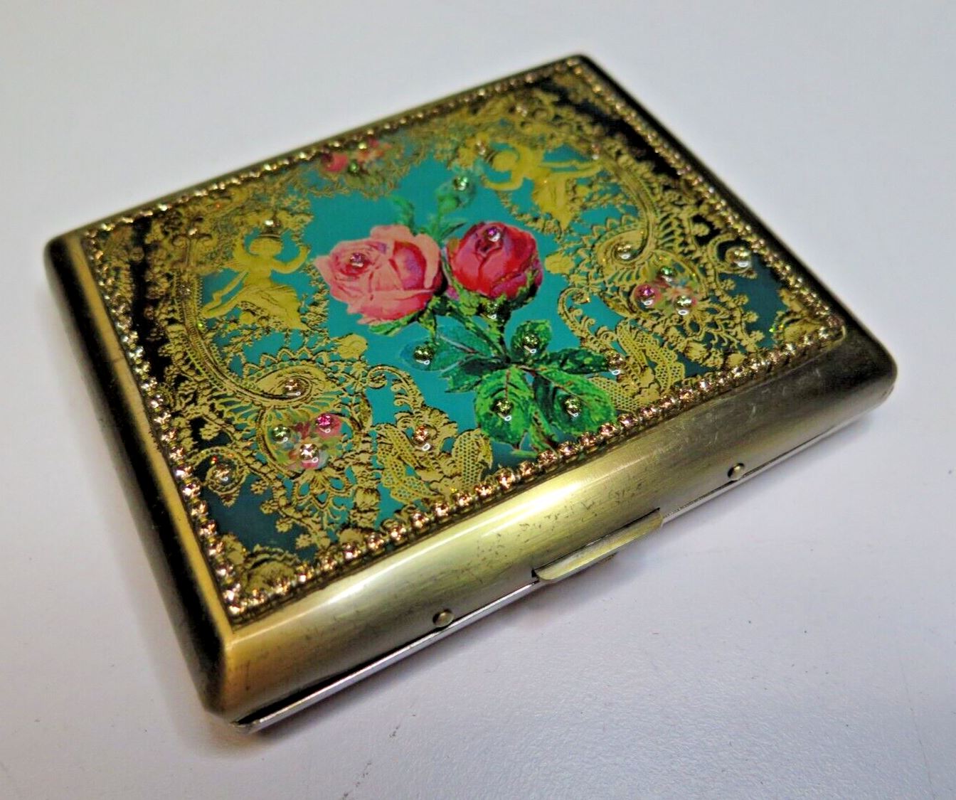 MICHAL NEGRIN METAL CIGARETTE CASE WITH SWAROVSKI CRYSTALS