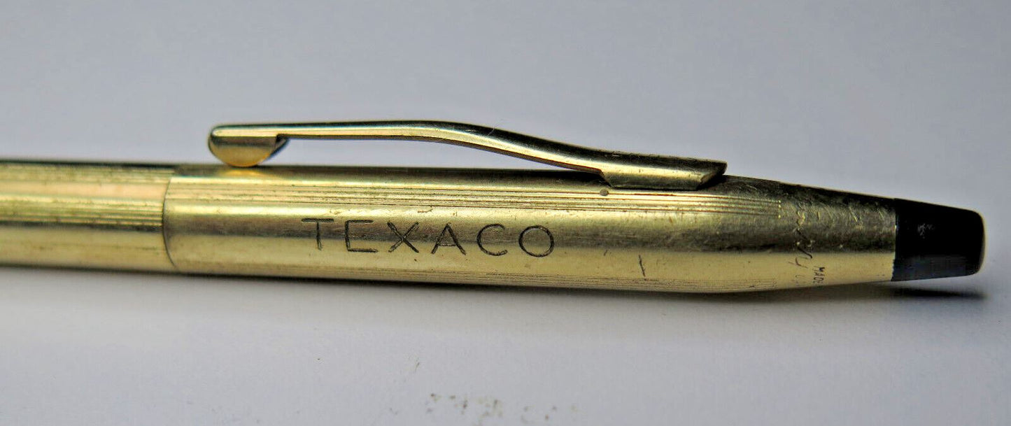 Vintage Cross Pencil 1/20 12 KT Gold Filled Texaco Advertising 1963-1981