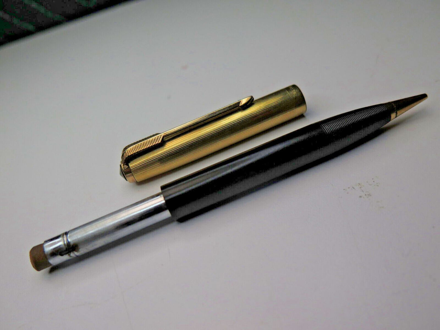 Vintage Parker Pen 51 Mechanical Pencil Gold Filled Cap Grey Jewel