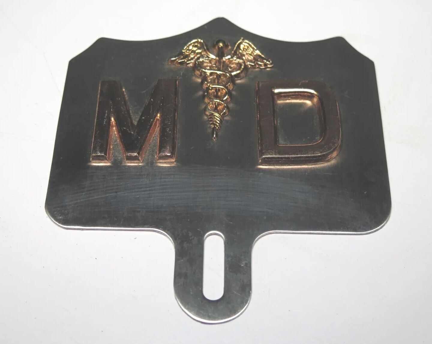 Medical Doctor MD Stainless Steel License Plate Topper