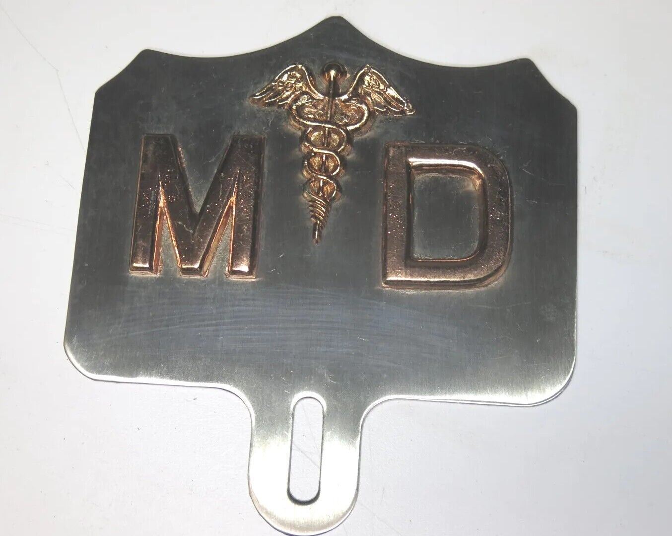 Medical Doctor MD Stainless Steel License Plate Topper