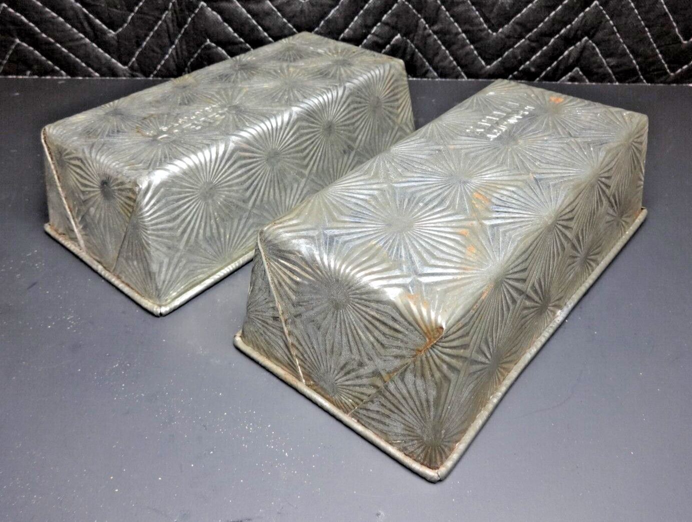 Pair Of 2 Ovenex Starburst Bakeware Metal Tin Baking Loaf Pans N2- 7 5/8 USA