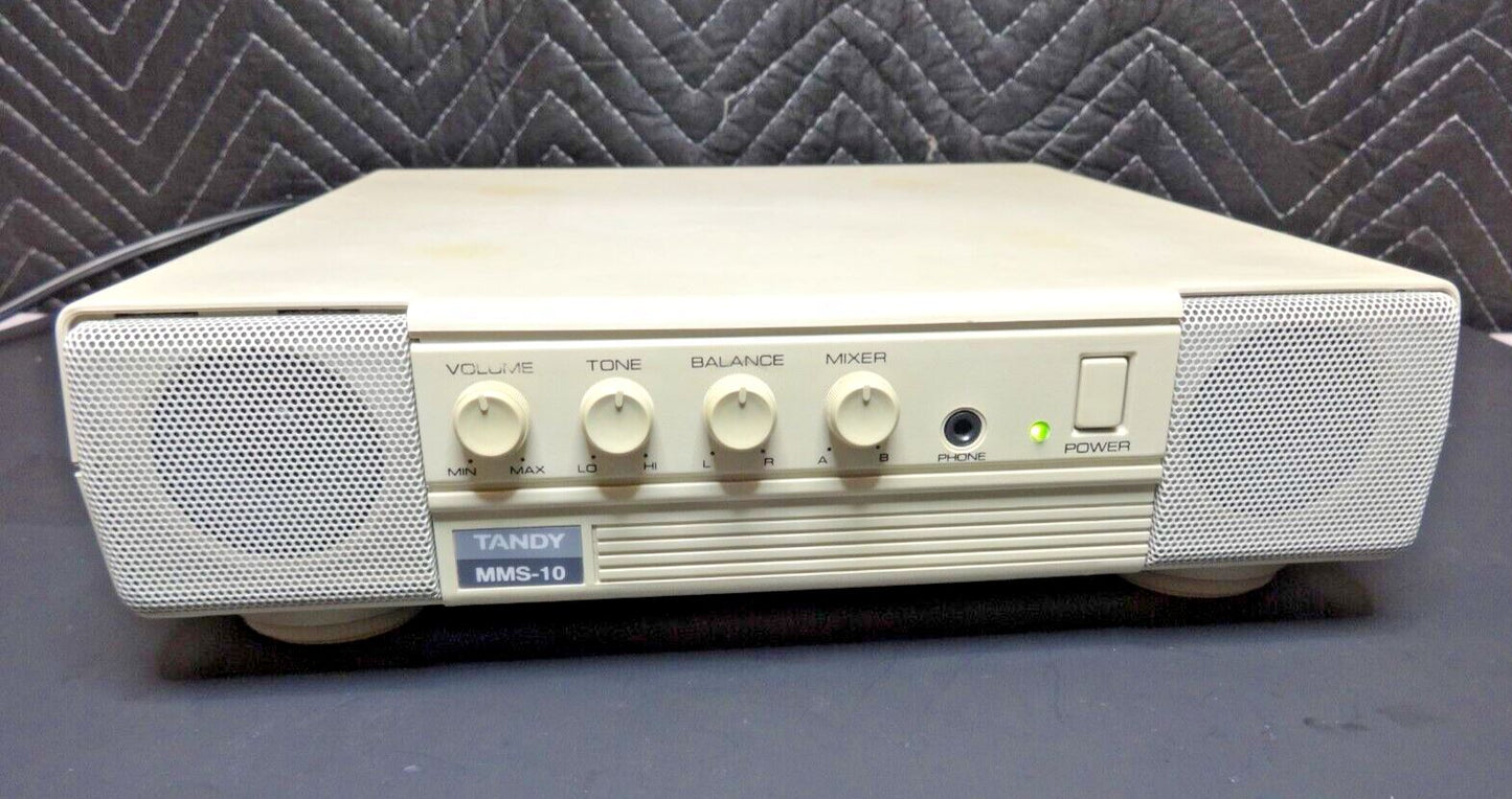 TANDY MMS-10 STEREO AMPLIFIER SPEAKER FOR PC COMPUTER - Serviced