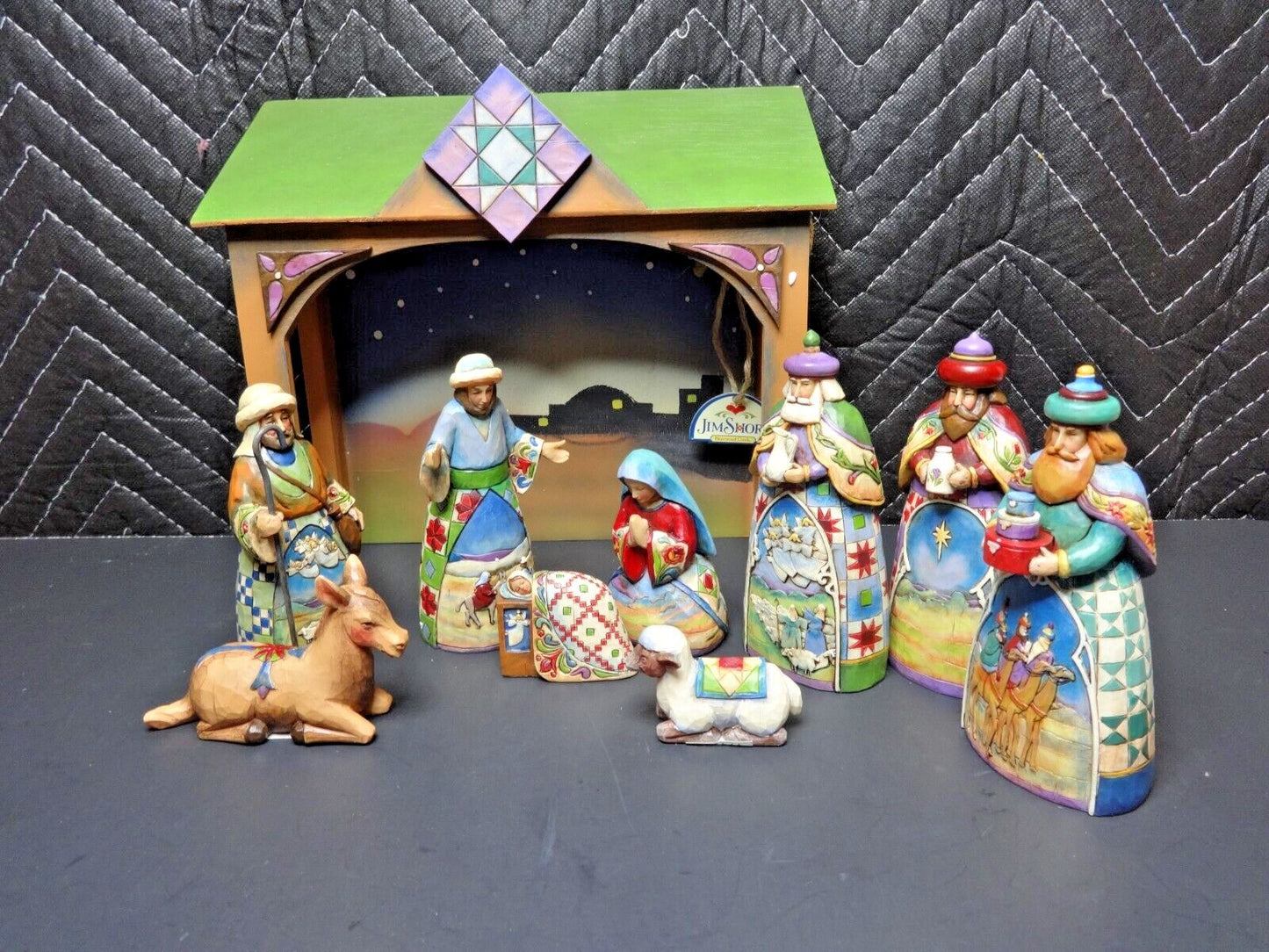 2007 Jim Shore 10 pc Miniature Nativity "Hand Carved" Resin  4008790 A