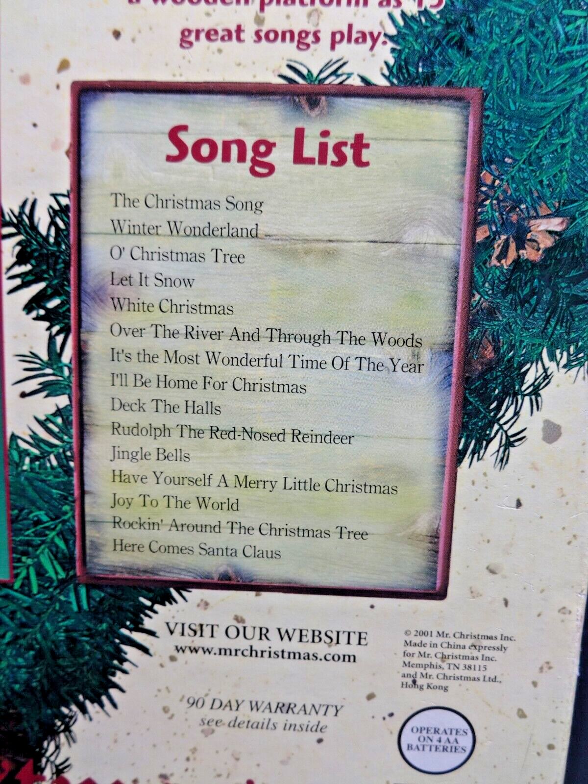 2001 Mr Christmas North Lodge "Holiday Go Round" W/ Animals on Reindeer 15 Song