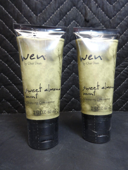 2x WEN BY CHAZ DEAN SWEET ALMOND MINT CLEANSING CINDITIONER 2fl.oz. SEALED