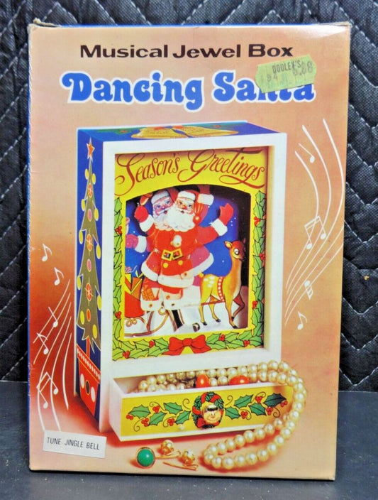 Vintage Dancing Santa Musical Jewel Box With Draw - NOS in working condition.