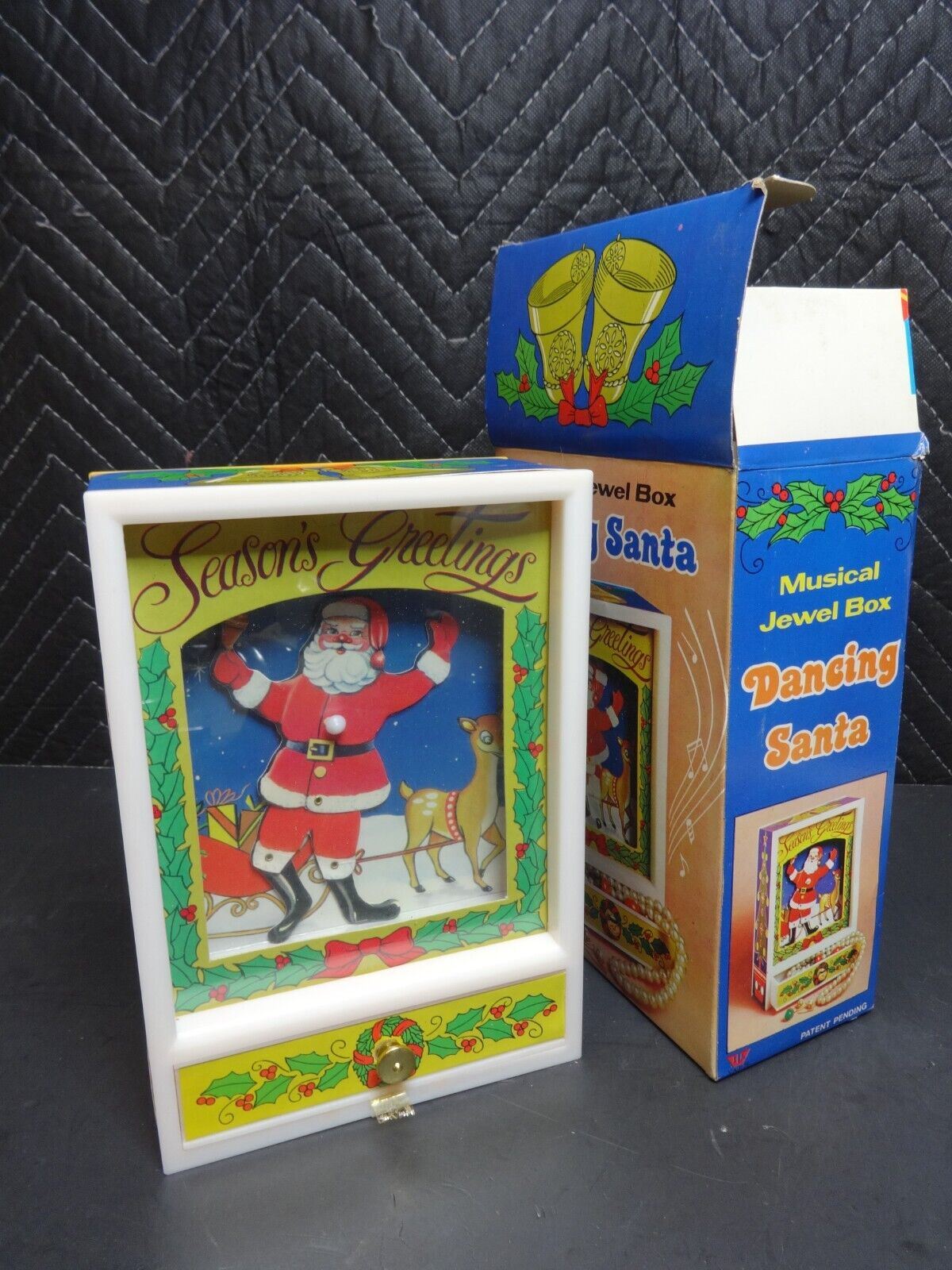 Vintage Dancing Santa Musical Jewel Box With Draw - NOS in working condition.