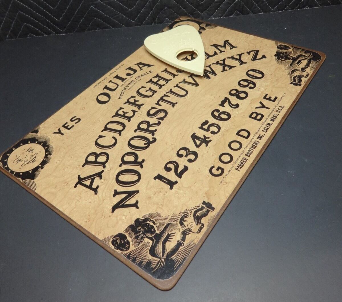 Vintage Ouija William Fuld Wood Board Game w/Planchette and Box